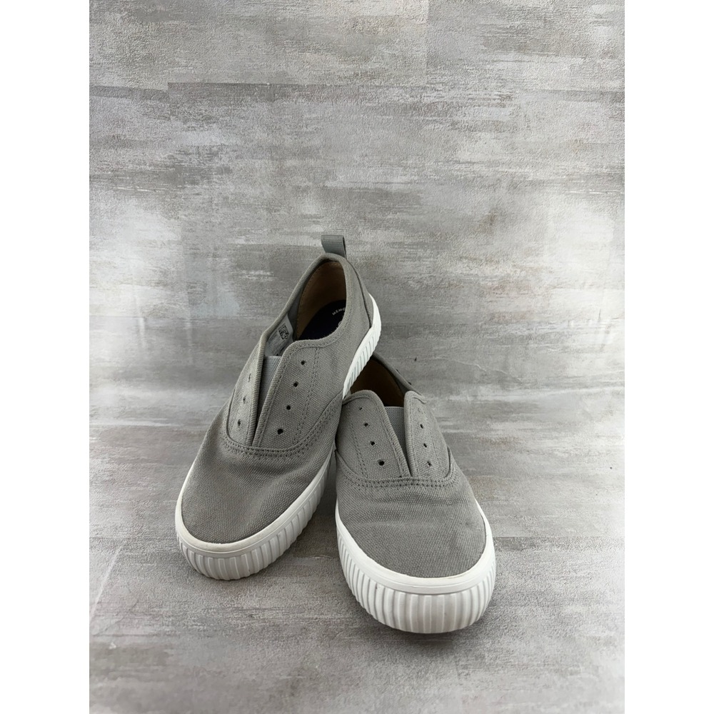 Sperry Crest Vibe Gray Canvas Slip On Platform Sneakers STS82580 Women Sz 7
